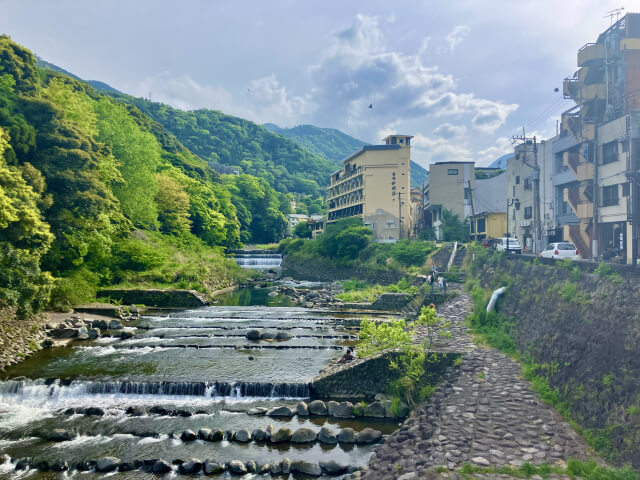 箱根湯本のあじさい橋からの景色
