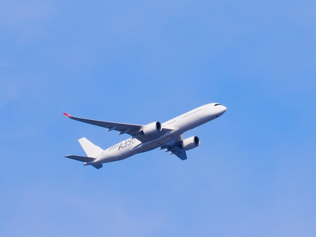 飛んでいる飛行機