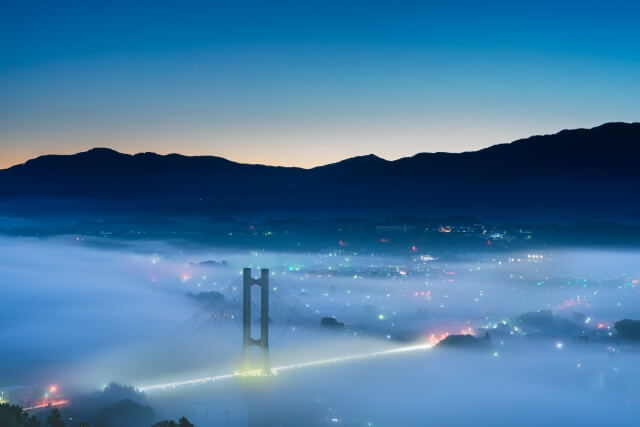 秩父ミューズパーク展望台から見た雲海の景色