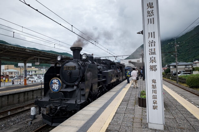 鬼怒川温泉駅の蒸気機関車