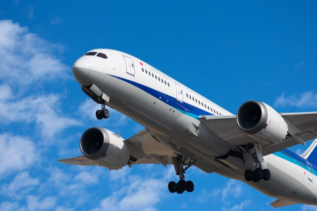 飛んでいる飛行機